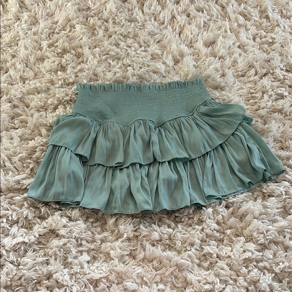Gliks Green Ruffled Skirt